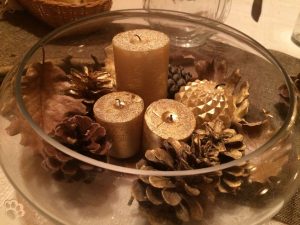 Décoration de table : Noël en doré et nature - La pâte d'Amanda