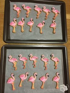 plaque de biscuits flamant rose